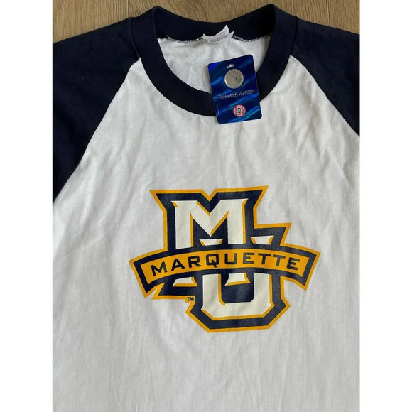 Marquette University Licensed 3/4 Length Sleeve Baseball Style Shirt NWT Sz L - Picture 3 of 8